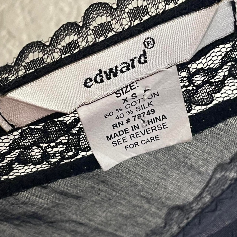 Silk + cotton ruffle Edward top - Picture 3 of 5